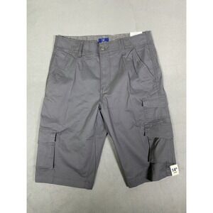 NWT George Below The Knee Messenger Shorts Size 32x 14 Gray Cargo